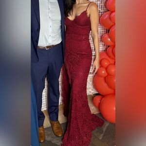 Alamour The Label Red Lace Backless Dress